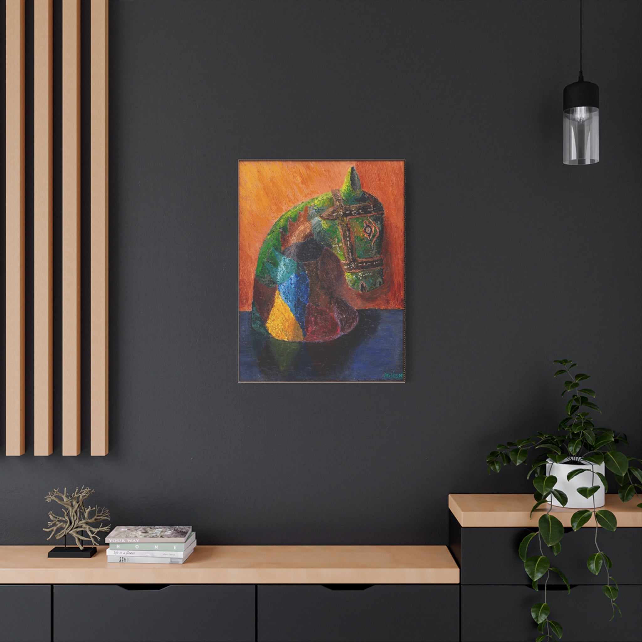 Abstract Colorful Horse Canvas Print — Matte Stretched Wall Art