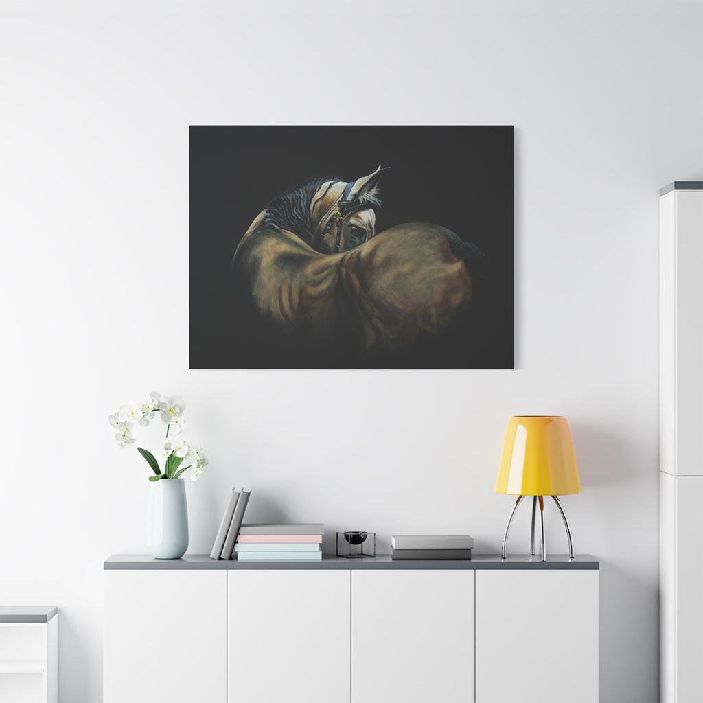 "Soul in the Eye" Horse Portrait Canvas Print — Matte Stretched Wall Art (1.25")