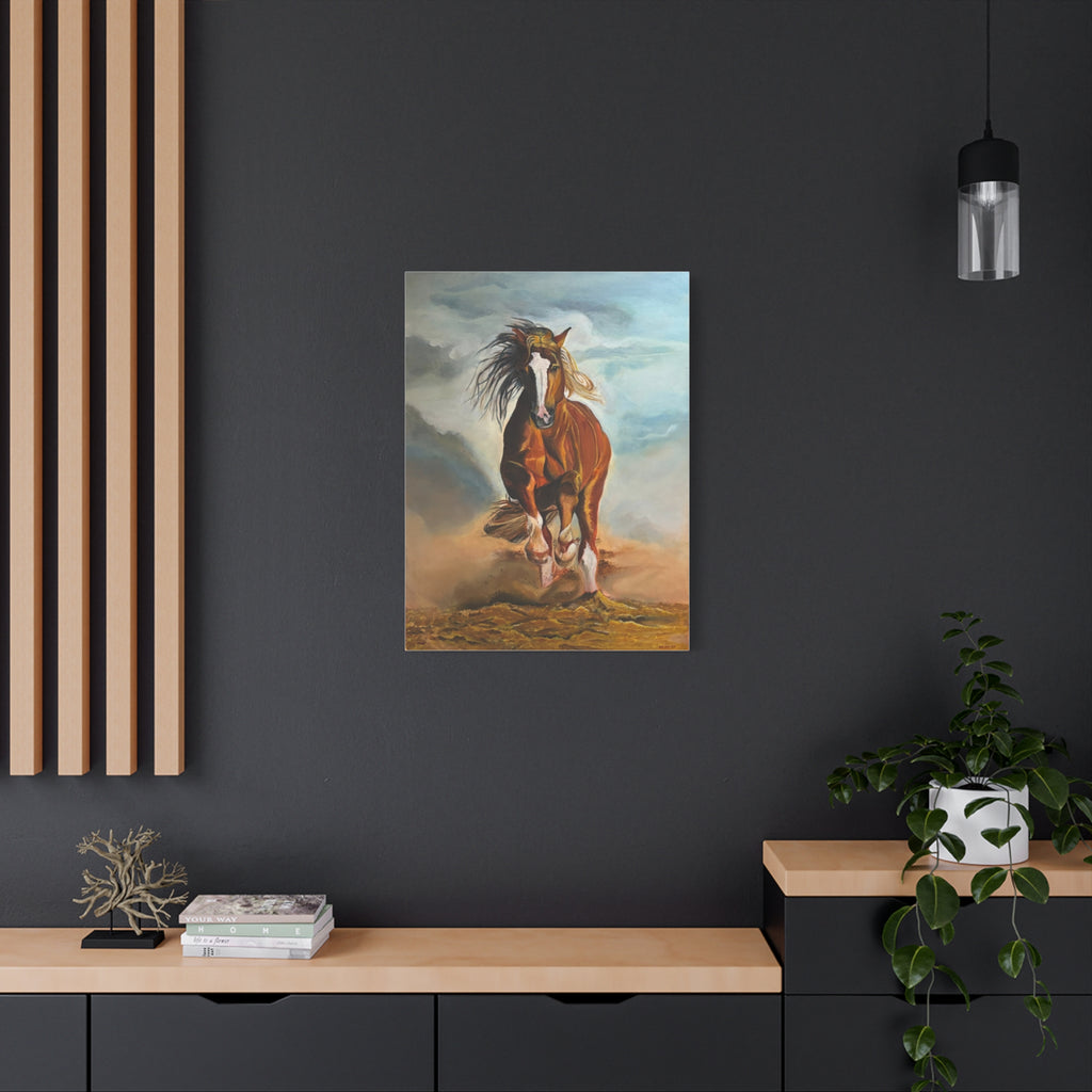 Running Horse Matte Canvas Wall Art — Stretched 1.25"
