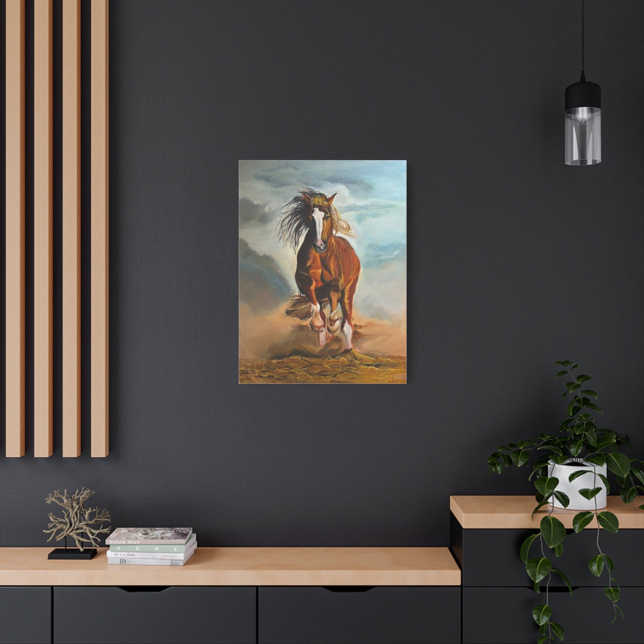 Running Horse Matte Canvas Wall Art — Stretched 1.25"