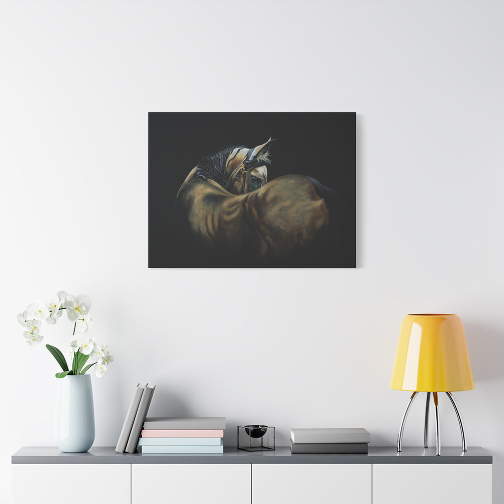 "Soul in the Eye" Horse Portrait Canvas Print — Matte Stretched Wall Art (1.25")