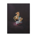 "Weight of Fortune" Golden Carousel Horse Canvas Print — Vintage Toy Still Life Matte Stretched Wall Art
