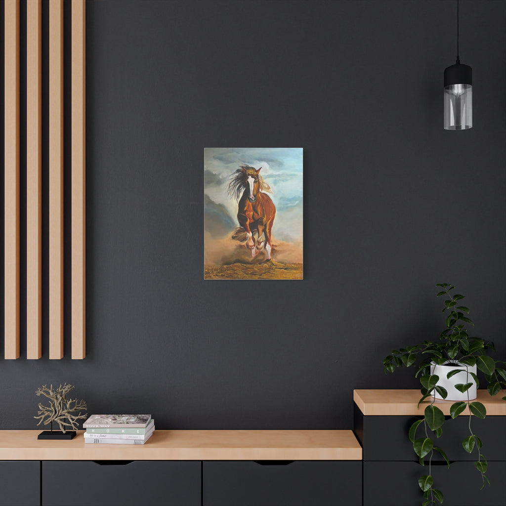 Running Horse Matte Canvas Wall Art — Stretched 1.25"