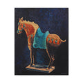 Equestrian Art Canvas Print — Blue Saddle Horse Matte Stretched Wall Art